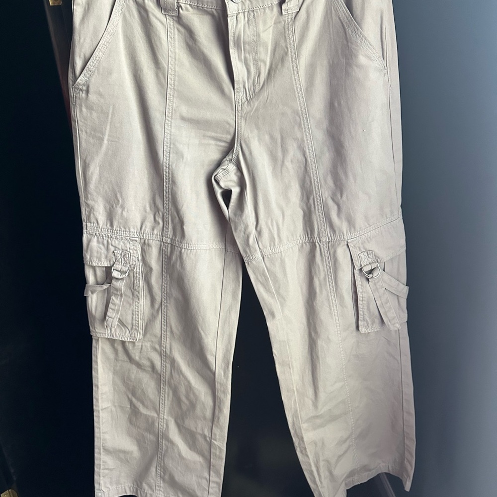 PacSun Light Gray Cargo Pants for women.